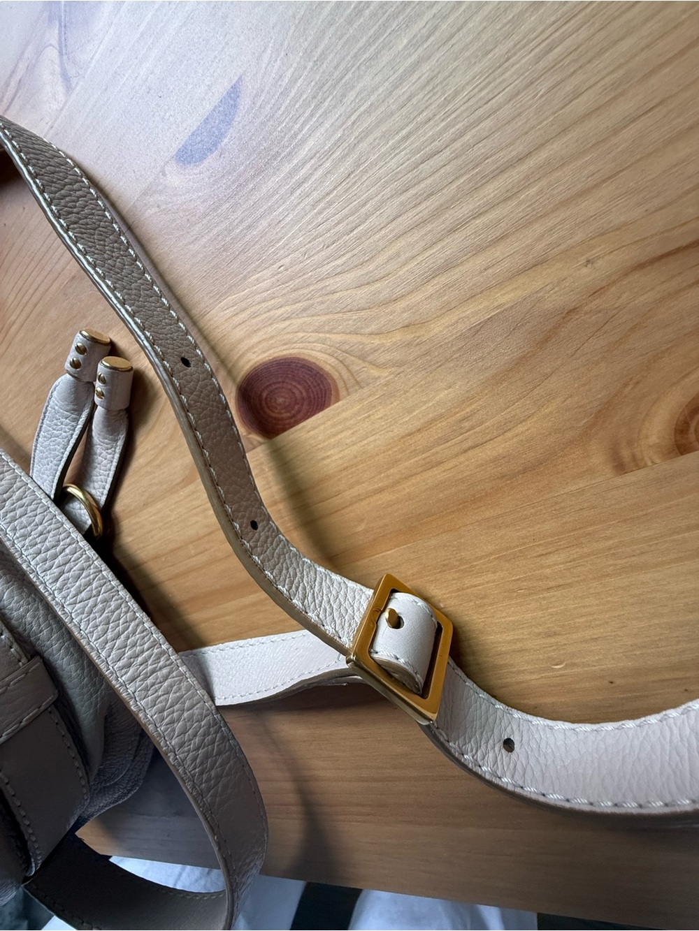 Chloé Off-White Pebbled Leather Crossbody Saddle Bag - Picture 9 of 9